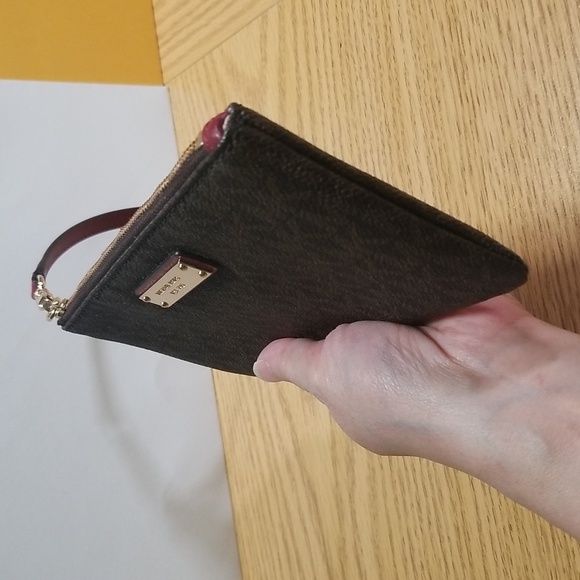 Michael Kors Signature Wristlet In Brown - Picture 5 of 10